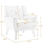 Sillón decorativo de piel sintética tufted negro/marrón/café/crema/verde, individual