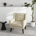 Sillón decorativo de piel sintética tufted negro/marrón/café/crema/verde, individual