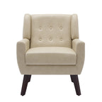 Sillón decorativo de piel sintética tufted negro/marrón/café/crema/verde, individual