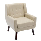 Sillón decorativo de piel sintética tufted negro/marrón/café/crema/verde, individual