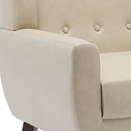 Sillón decorativo de piel sintética tufted negro/marrón/café/crema/verde, individual