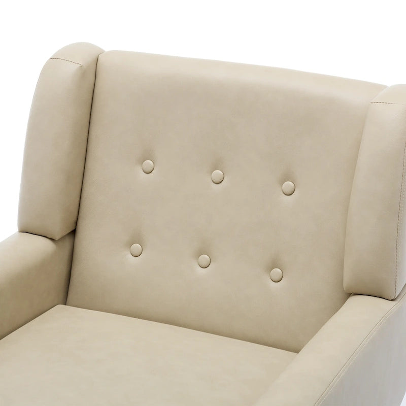 Sillón decorativo de piel sintética tufted negro/marrón/café/crema/verde, individual