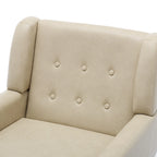 Sillón decorativo de piel sintética tufted negro/marrón/café/crema/verde, individual