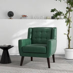 Sillón decorativo de piel sintética tufted negro/marrón/café/crema/verde, individual