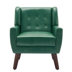 Sillón decorativo de piel sintética tufted negro/marrón/café/crema/verde, individual