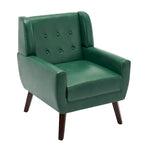 Sillón decorativo de piel sintética tufted negro/marrón/café/crema/verde, individual