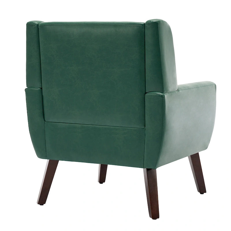 Sillón decorativo de piel sintética tufted negro/marrón/café/crema/verde, individual