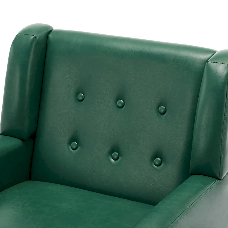 Sillón decorativo de piel sintética tufted negro/marrón/café/crema/verde, individual