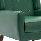 Sillón decorativo de piel sintética tufted negro/marrón/café/crema/verde, individual