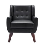 Sillón decorativo de piel sintética tufted negro/marrón/café/crema/verde, individual