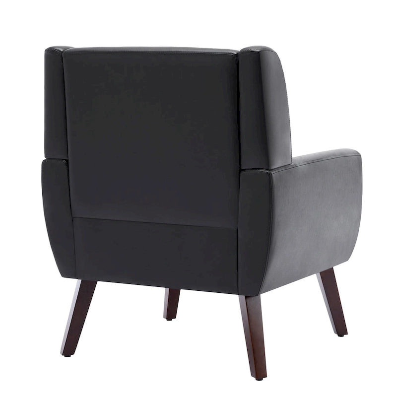 Sillón decorativo de piel sintética tufted negro/marrón/café/crema/verde, individual