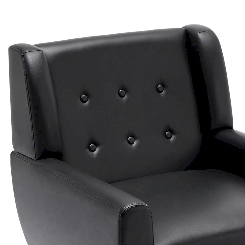 Sillón decorativo de piel sintética tufted negro/marrón/café/crema/verde, individual