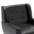 Sillón decorativo de piel sintética tufted negro/marrón/café/crema/verde, individual