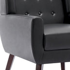 Sillón decorativo de piel sintética tufted negro/marrón/café/crema/verde, individual