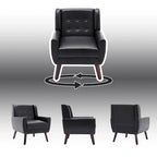 Sillón decorativo de piel sintética tufted negro/marrón/café/crema/verde, individual