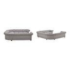 Sofá seccional Chesterfield en forma de U, 11 plazas, Lino / Terciopelo
