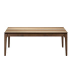 Mesa de centro para 2 personas, rectangular, de roble natural/nogal multicolor