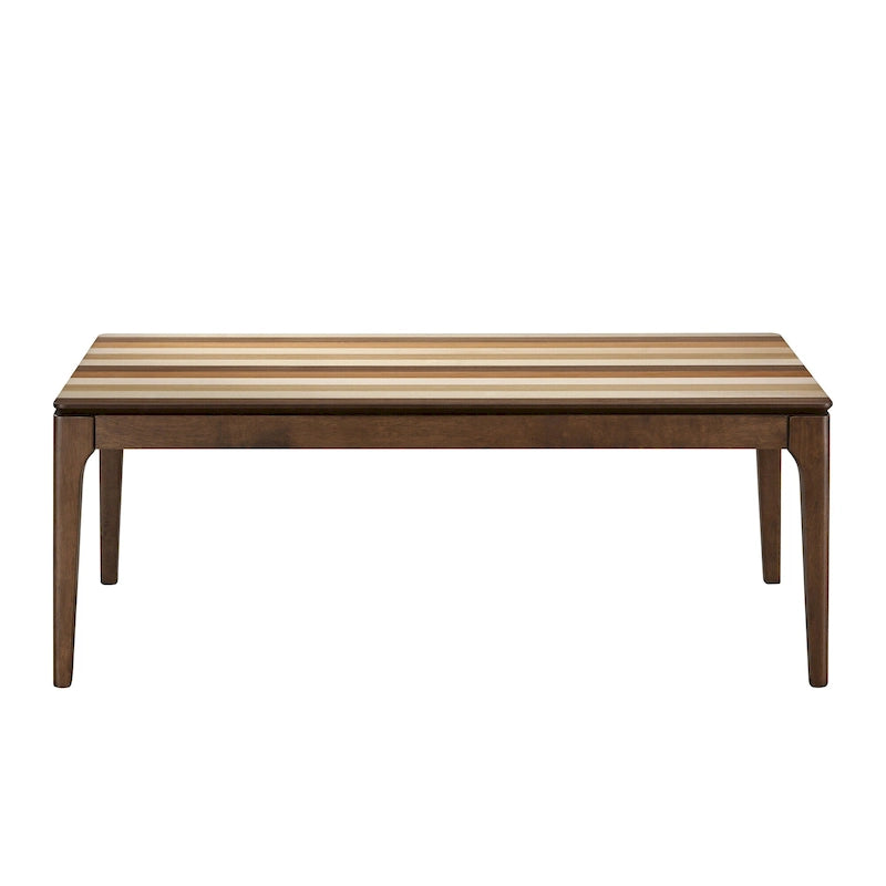 Mesa de centro para 2 personas, rectangular, de roble natural/nogal multicolor