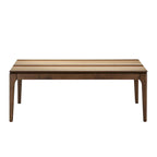Mesa de centro para 2 personas, rectangular, de roble natural/nogal multicolor