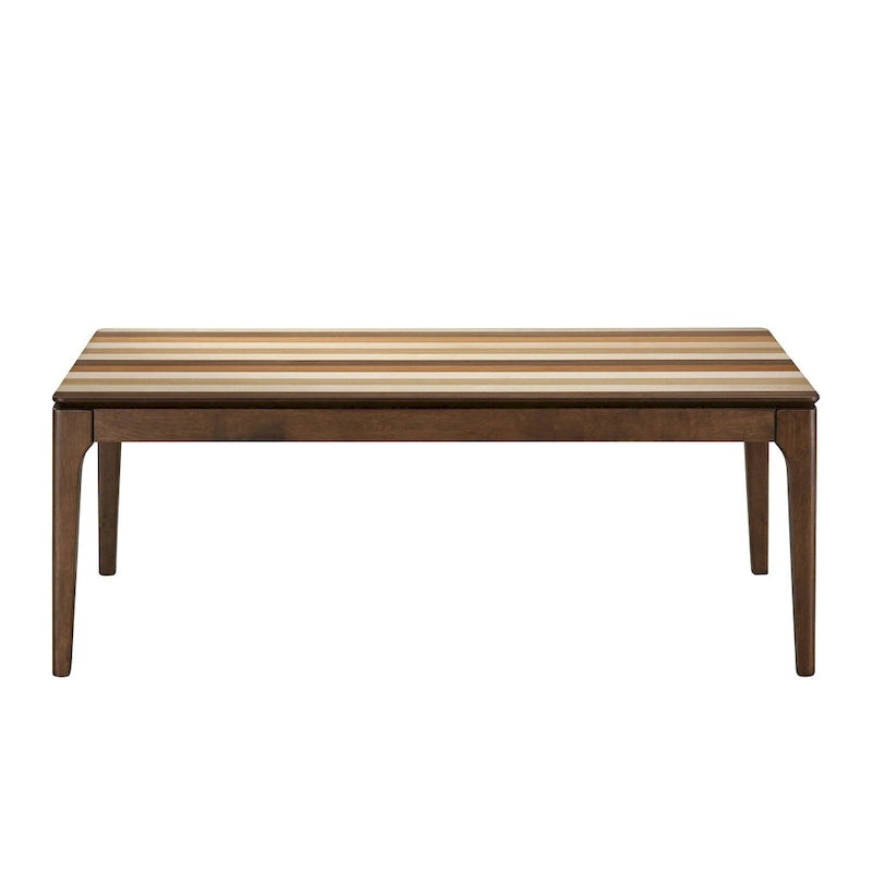 Mesa de centro para 2 personas, rectangular, de roble natural/nogal multicolor