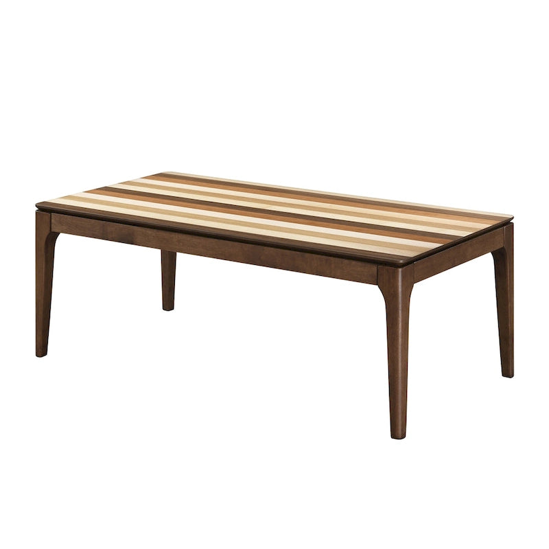 Mesa de centro para 2 personas, rectangular, de roble natural/nogal multicolor