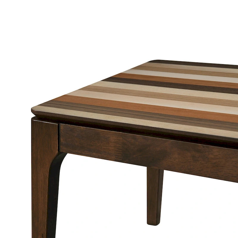 Mesa de centro para 2 personas, rectangular, de roble natural/nogal multicolor