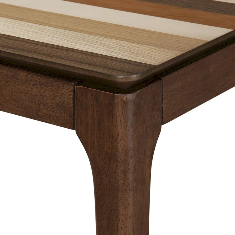 Mesa de centro para 2 personas, rectangular, de roble natural/nogal multicolor