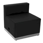 Sillón modular sin brazos de polipiel blanco y negro, 1 o 3 plazas