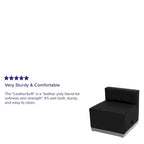 Sillón modular sin brazos de polipiel blanco y negro, 1 o 3 plazas
