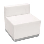 Sillón modular sin brazos de polipiel blanco y negro, 1 o 3 plazas