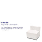 Sillón modular sin brazos de polipiel blanco y negro, 1 o 3 plazas
