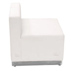 Sillón modular sin brazos de polipiel blanco y negro, 1 o 3 plazas