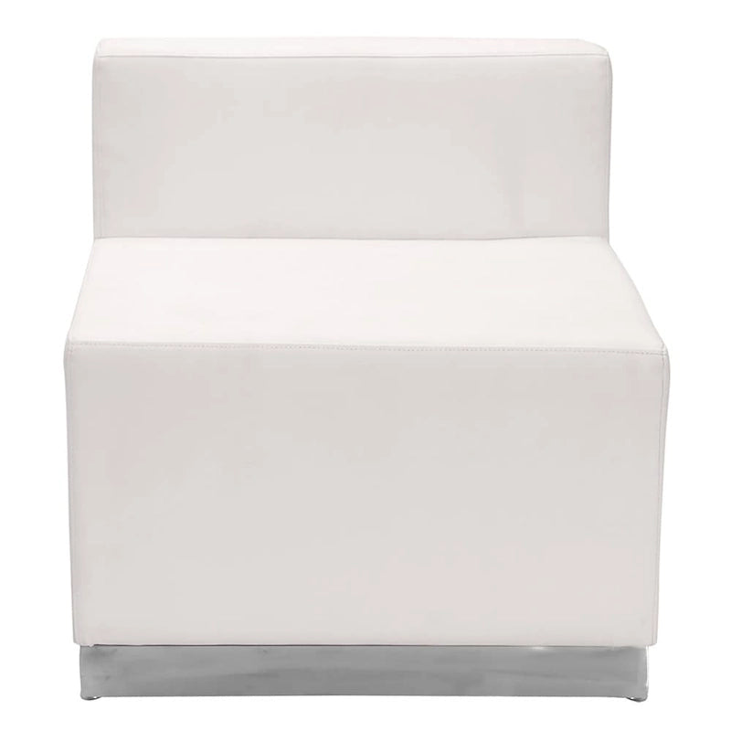 Sillón modular sin brazos de polipiel blanco y negro, 1 o 3 plazas