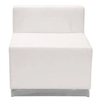 Sillón modular sin brazos de polipiel blanco y negro, 1 o 3 plazas