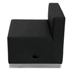 Sillón modular sin brazos de polipiel blanco y negro, 1 o 3 plazas