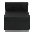 Sillón modular sin brazos de polipiel blanco y negro, 1 o 3 plazas