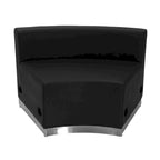 Juego de sofás modulares de recepción de cuero sintético (LeatherSoft) blanco/negro, en forma de L, 5 plazas