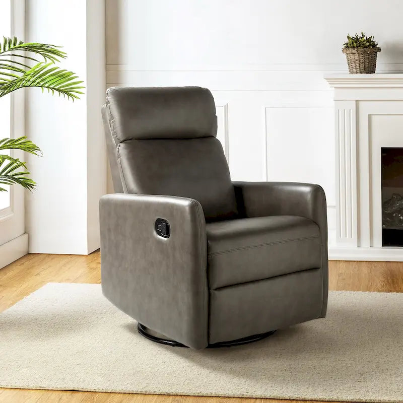 Sillón reclinable giratorio de poliéster multicolor con base de metal – 1 plaza