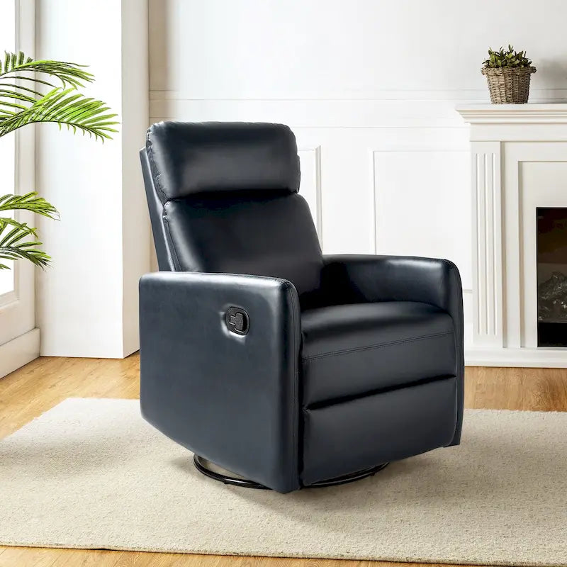 Sillón reclinable giratorio de poliéster multicolor con base de metal – 1 plaza