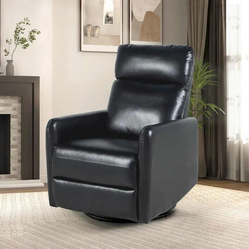 Sillón reclinable giratorio de poliéster multicolor con base de metal – 1 plaza