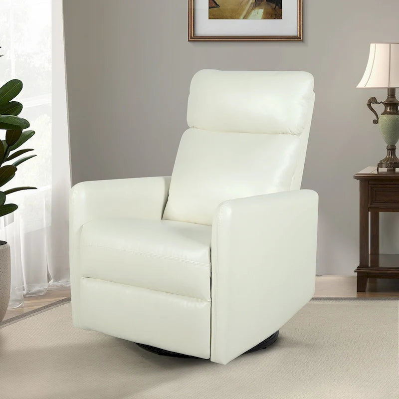 Sillón reclinable giratorio de poliéster multicolor con base de metal – 1 plaza