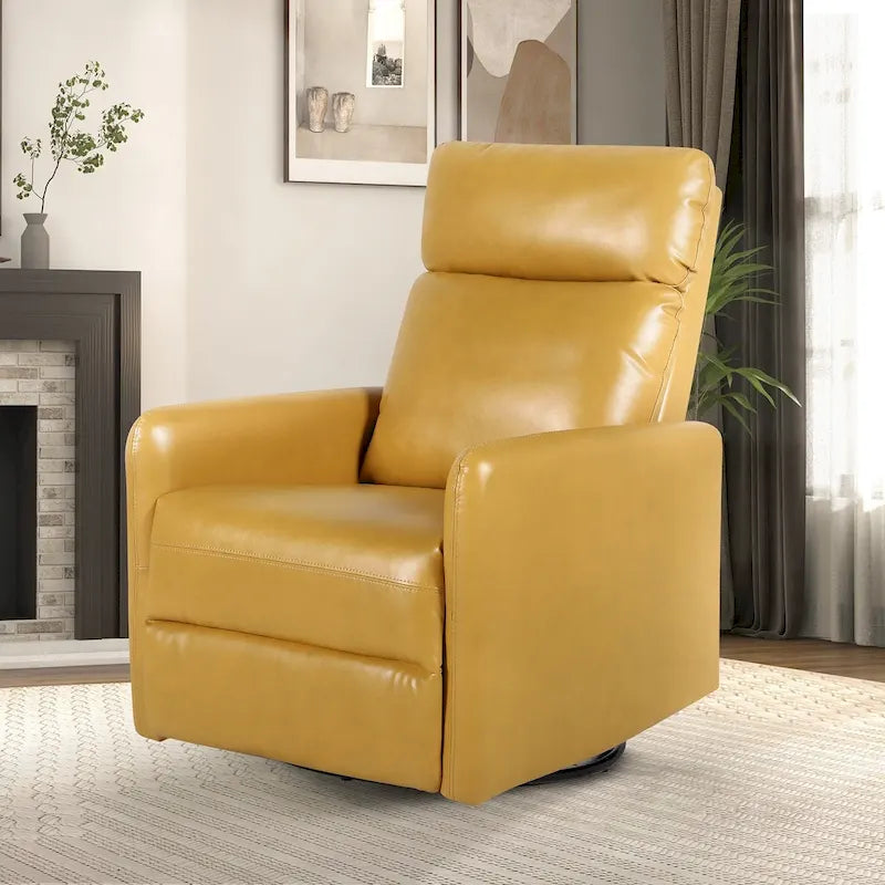 Sillón reclinable giratorio de poliéster multicolor con base de metal – 1 plaza