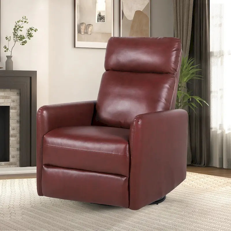 Sillón reclinable giratorio de poliéster multicolor con base de metal – 1 plaza