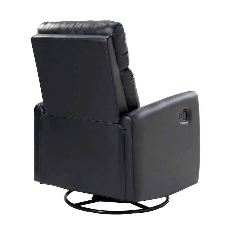 Sillón reclinable giratorio de poliéster multicolor con base de metal – 1 plaza