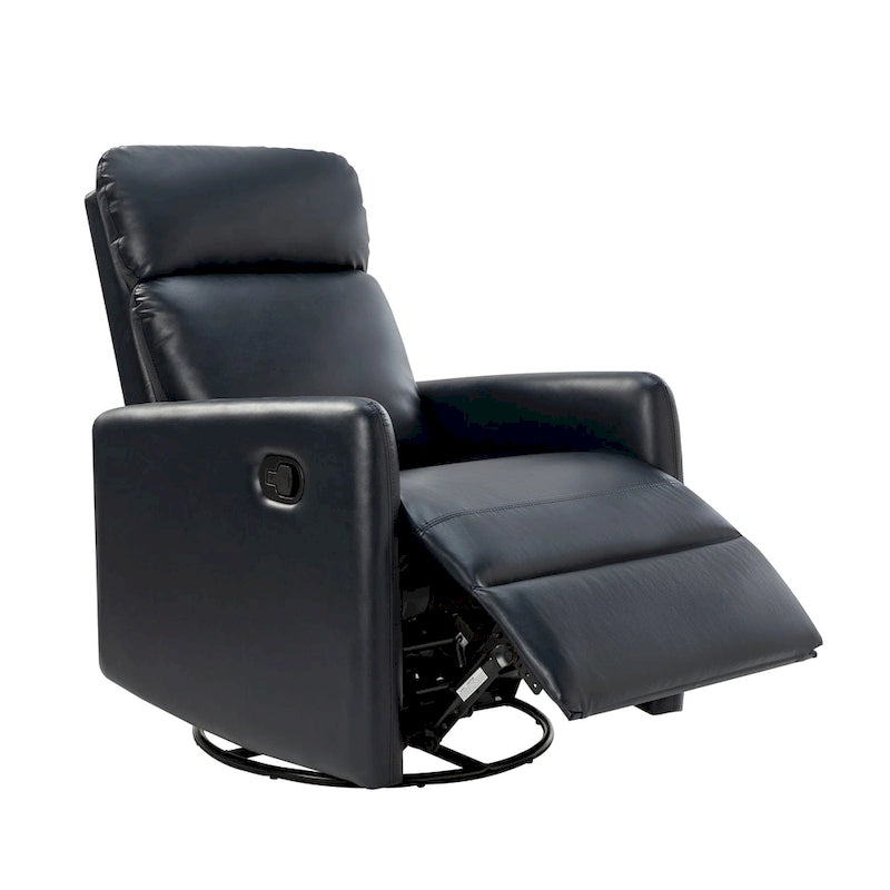 Sillón reclinable giratorio de poliéster multicolor con base de metal – 1 plaza