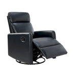 Sillón reclinable giratorio de poliéster multicolor con base de metal – 1 plaza