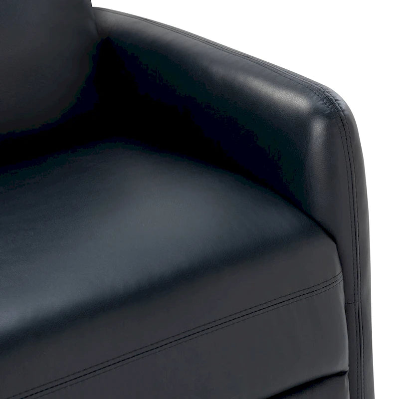Sillón reclinable giratorio de poliéster multicolor con base de metal – 1 plaza