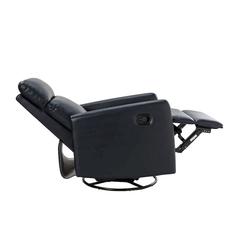 Sillón reclinable giratorio de poliéster multicolor con base de metal – 1 plaza