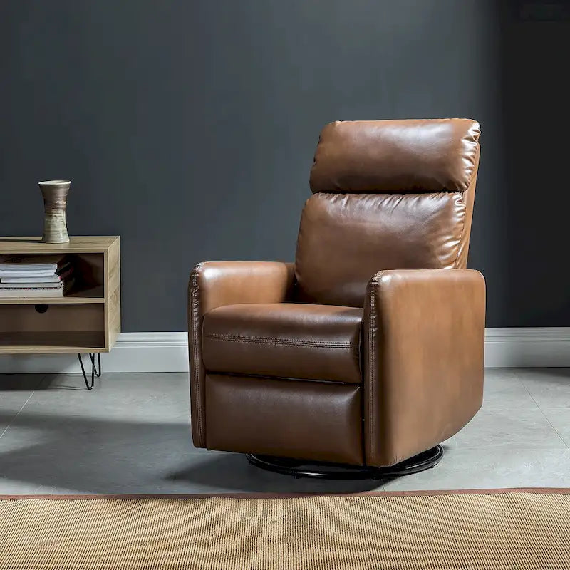 Sillón reclinable giratorio de poliéster multicolor con base de metal – 1 plaza