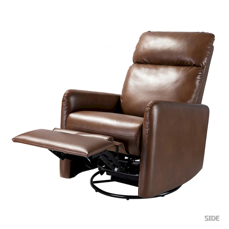Sillón reclinable giratorio de poliéster multicolor con base de metal – 1 plaza
